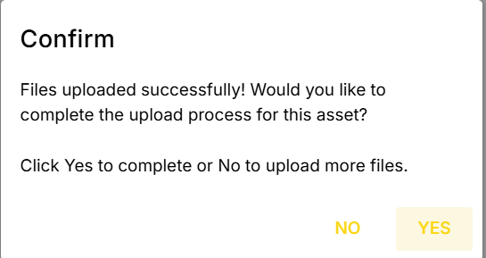 Client Portal upload confirm