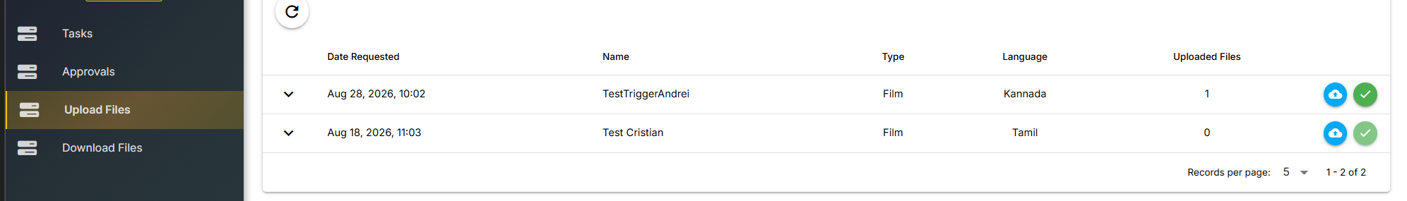 Client portal uploads