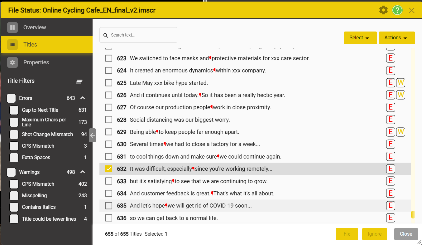File status page titles