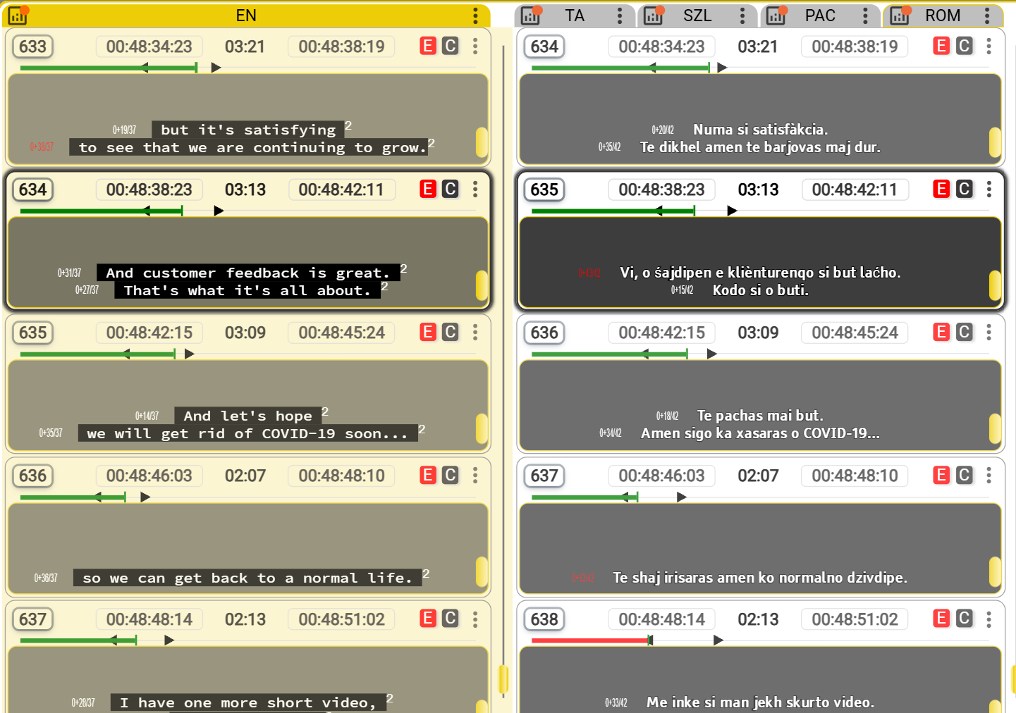 Time text editor