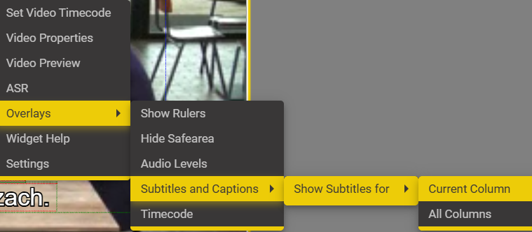 Video context menu 